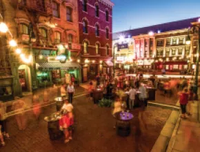 Event setup at Universal Orlando's New York backlot