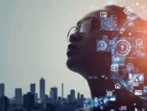 Image of woman looking to future.