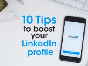 10 LinkedIn tips graphic.