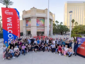 Group in front of Mandalay Bay Convention Center at IMEX America 2022