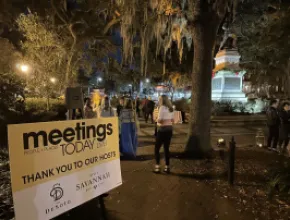 Photo of welcome reception at Meetings Today LIVE! South in Savannah.