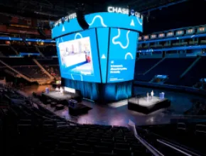 Chase Center multi-stage setup