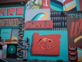 Photo of mural in Portland, Oregon's Alberta Arts District.