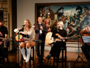 Photo of singer-songwriters on stage at Meetings Today LIVE! South in Nashville.