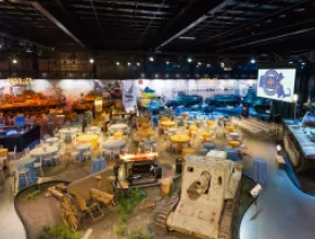 Photo of event setup at American Heritage Museum in Hudson, Massachusetts.