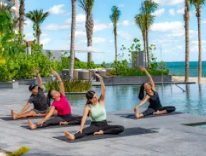 Photo of yoga class at Waldorf Astoria Cancun.