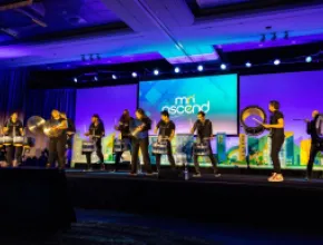 Photo of drums on stage at MRI Software Ascend Conference.