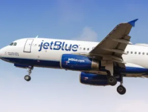 Photo of a JetBlue Airplane Taking Off