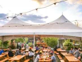 Lost Plate Food Tours stop on a patio