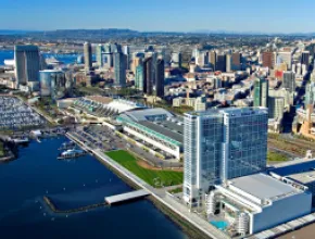 Aerial view of San Diego and bayfront