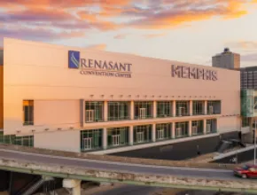 Front exterior of Renasant Convention Center, Memphis.