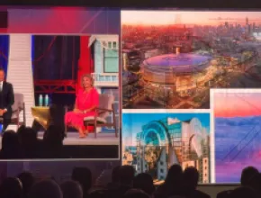 Photo collage slide from San Francisco Travel presentation with shots of the destination.
