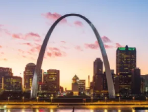 St. Louis skyline and the Gateway Arch