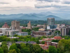 Photo of Asheville skyine.