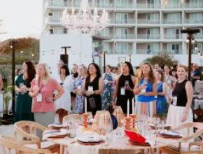 Meetings Today LIVE! Corporate/Incentive attendees at the Welcome Reception on Sunday at Le Blanc Spa Resort Los Cabos' Wind Terrace.