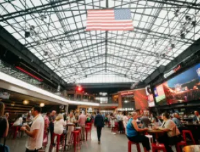 Image of MPI WEC reception under an atrium in St. Louis.