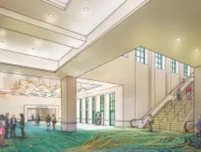 Walt Disney World Swan and Dolphin Resort first floor pre-function area rendering.