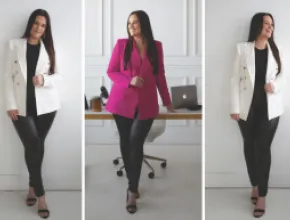 Series of three photos of Courtney Stanley.