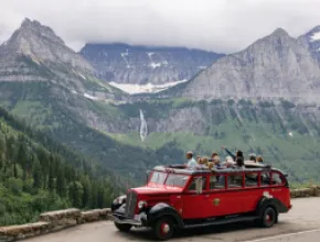 Glacier National Park Red Bus Tours. Credit: Andy Austin