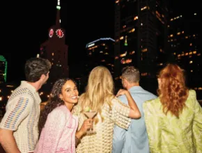 A night out on The Statler Hotel rooftop in Downtown Dallas