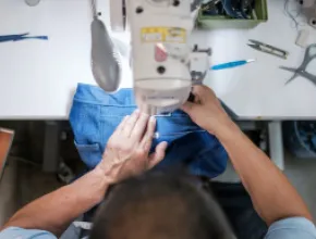 Blue Delta Jeans bartack stitching technique