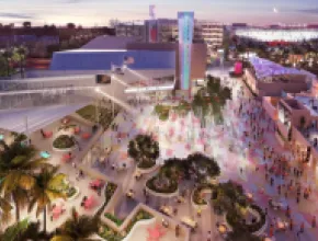 Rendering of OCVIBE South Plaza.