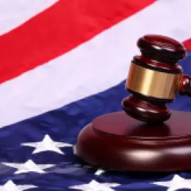 American flag and gavel