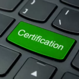 Certification keyboard key image.