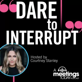 Dare to Interrupt podcast logo.