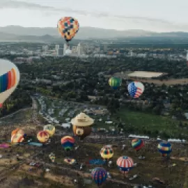 Balloon race over the Reno skyline