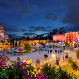 Balboa Park in San Diego at night