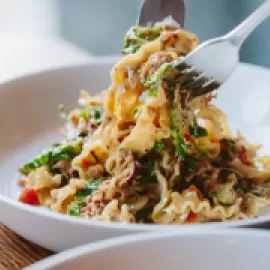 Bowl of Mafaldini Alla Funghi from Karen Akunowicz at Fox & The Knife  