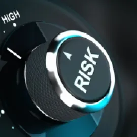 Risk management stock graphic of a music dial.