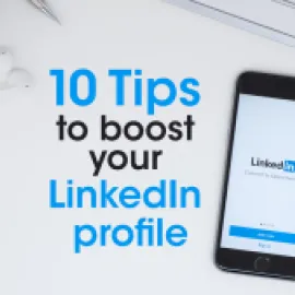 10 LinkedIn tips graphic.