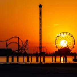 Galveston Pleasure Pier sunset 