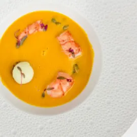 The Ritz-Carlton, Half Moon Bay Lobster Pumpkin Soup.