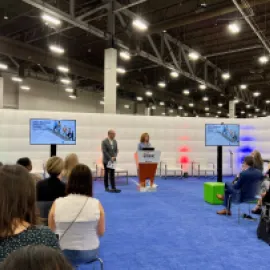 Gerardo Tejado and Linda McNairy present the major findings from the 2023 Global Meetings & Events Forecast at IMEX America