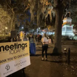 Photo of welcome reception at Meetings Today LIVE! South in Savannah.