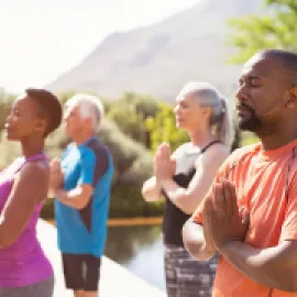 Group yoga and meditation