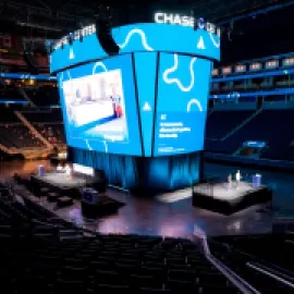 Chase Center multi-stage setup