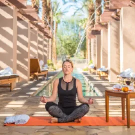 Photo of woman meditating at Hyatt Regency Indian Wells Resort & Spa: Agua Serena Spa.