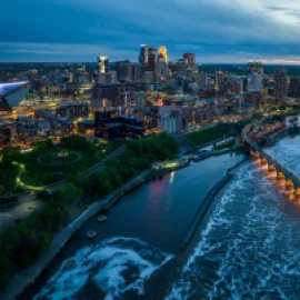 Minneapolis riverfront. Credit: Lane Pelovsky, courtesy of Meet Minneapolis