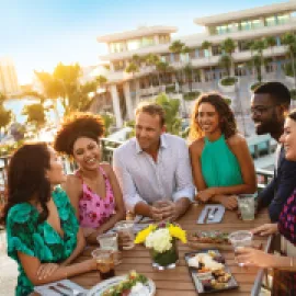 Group of people on Tampa Bay rooftop