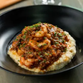 Shrimp and Grits dish from Hook & Barrel in Myrtle Beach, South Carolina
