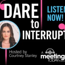 Dare to Interrupt podcast logo.