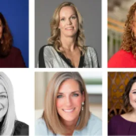 Headshots of Ishma Haider (top left), Louise Bang (top center), Dominique Bonds (top right), Janet Dell (bottom left), Marsha Flanagan (bottom center), and Tammy McCormick (bottom right)