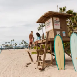 Surfing in Newport Beach, California