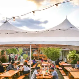 Lost Plate Food Tours stop on a patio