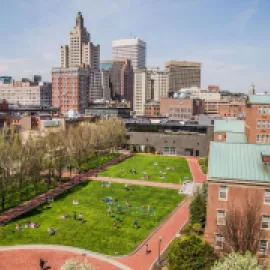 JWU campus aerial in Providence, Rhode Island
