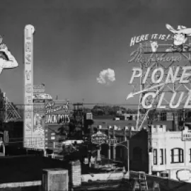 View of A-bomb Test From Fremont Street June 24, 1957. Photo Credit: LVCVA Archive
